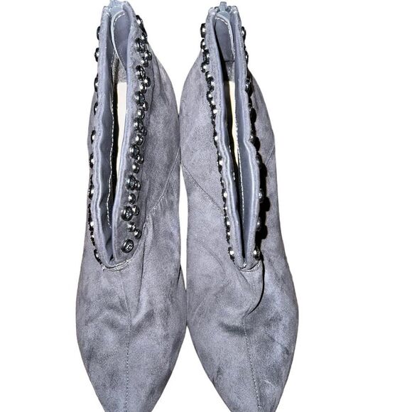 Nicole faux suede grey booties with back heel zip size 6 - Picture 4 of 9